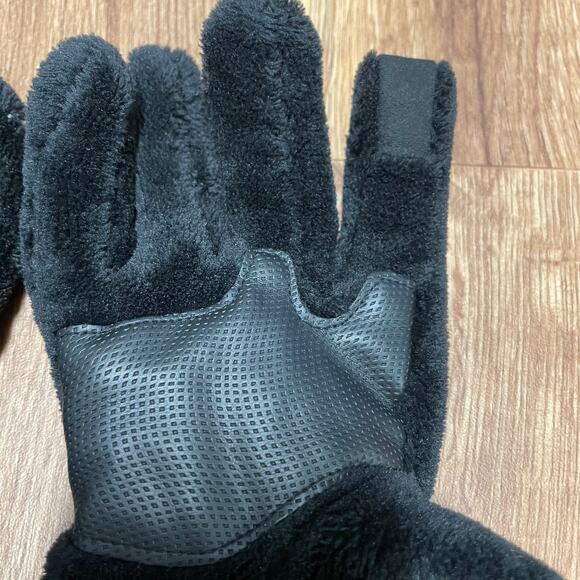 Lands End Black Winter Faux Fur Smart Touch Gloves Womens Size Large - Picture 3 of 5